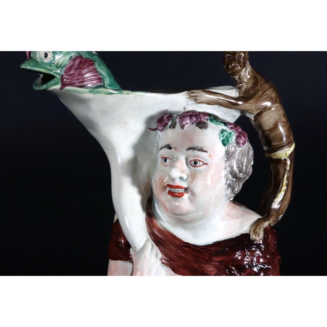 English Staffordshire Pearlware Pottery Large Bacchus Jug For Sale - Image 9 of 11