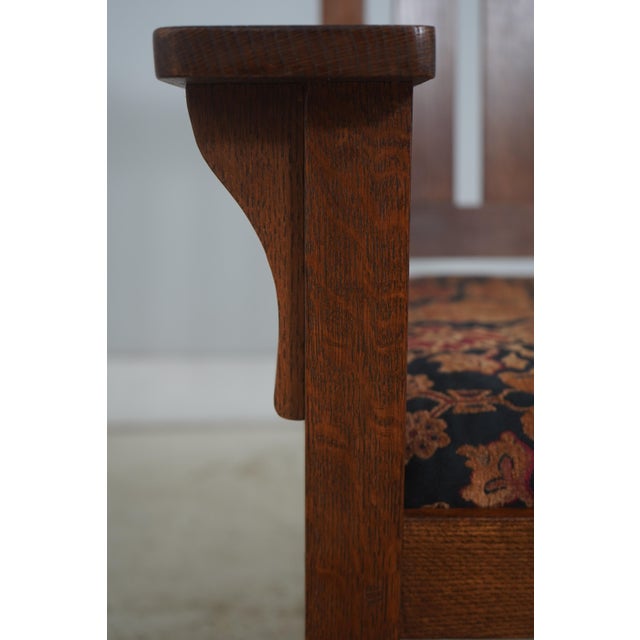 Pair of Stickley Mission Oak Arm Chairs For Sale - Image 11 of 18