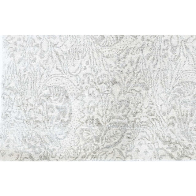 Modern Damask Light Beige Handmade Silk Rug by Doris Leslie Blau For Sale - Image 4 of 9