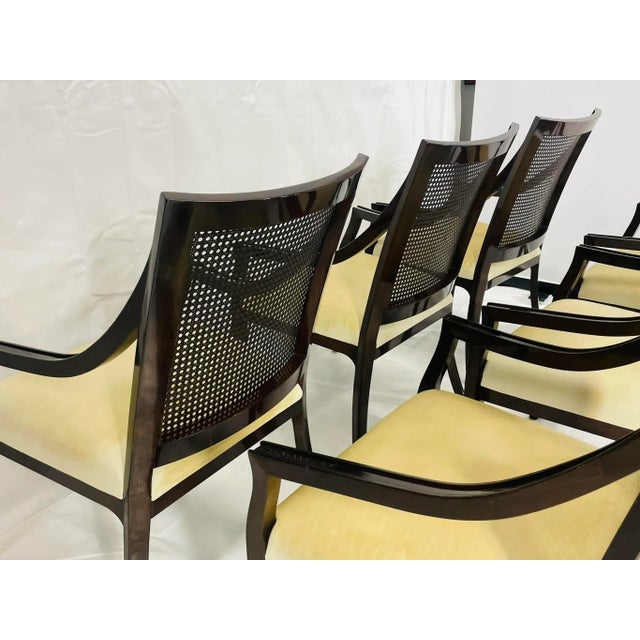 Wood Set of 8 Rose Tarlow Solid Wood & Cane Back Armchairs, Made in Los Angeles, Usa For Sale - Image 7 of 18