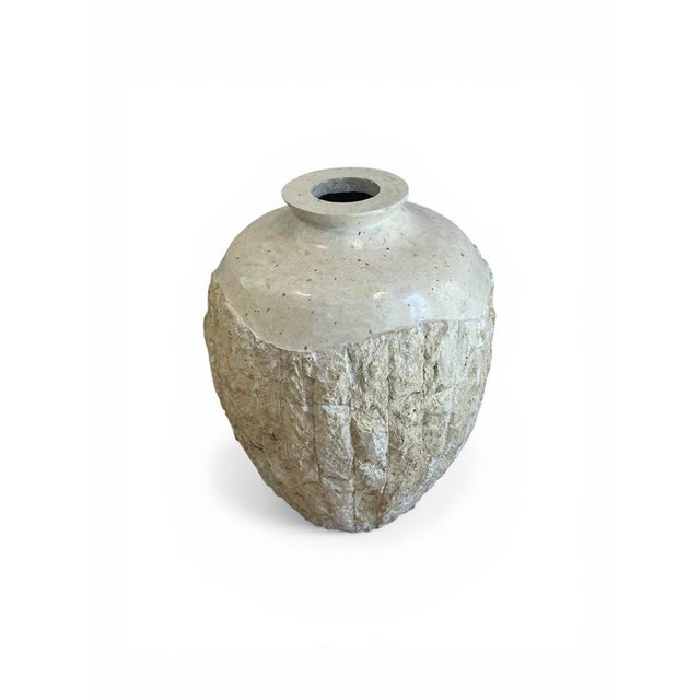 Postmodern 1980s Mactan Tessellated Stone Floor Vase 24.5" For Sale - Image 3 of 4