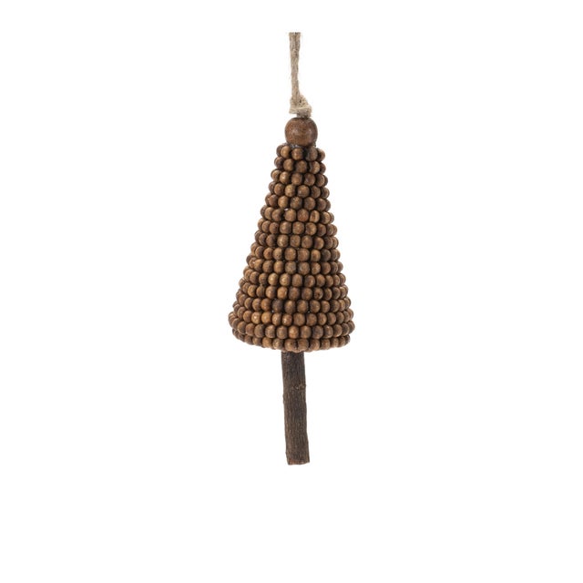 Kenneth Ludwig Chicago Wood Beaded Pine Tree Ornament (Set of 4) For Sale - Image 4 of 5