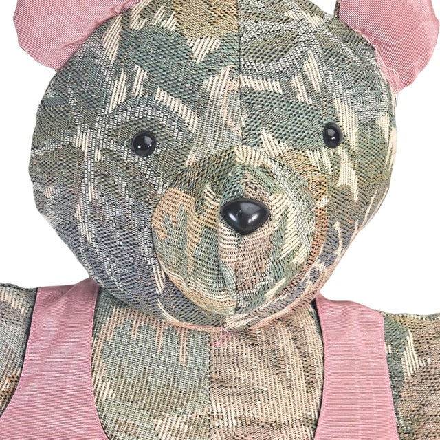 Mid 20th Century Floral Tapestry Tapestry Stuffed Toy Bear For Sale - Image 5 of 11