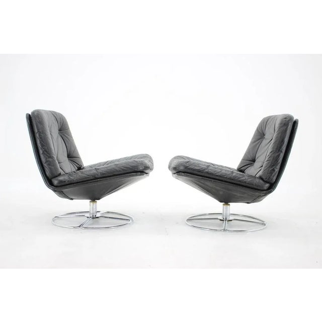 Danish Lounge Chairs in Leather, 1970s, Set of 2 For Sale - Image 4 of 10