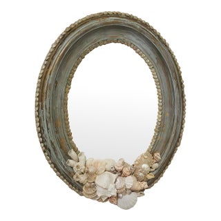 Vintage Shell Art Mirror For Sale