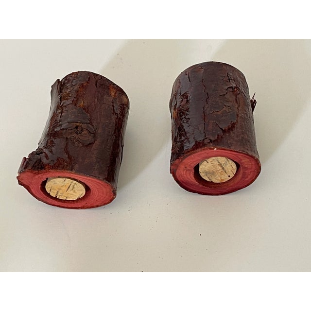 American Vintage Faux Wood Salt and Pepper Shakers For Sale - Image 3 of 3