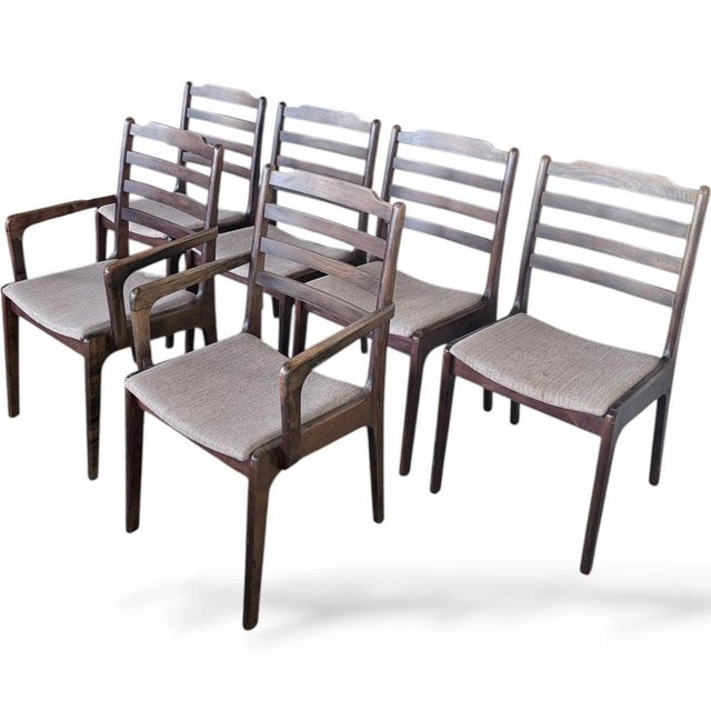 Danish Rosewood Ladder-Back Dining Chairs, Set of 4 For Sale - Image 9 of 12