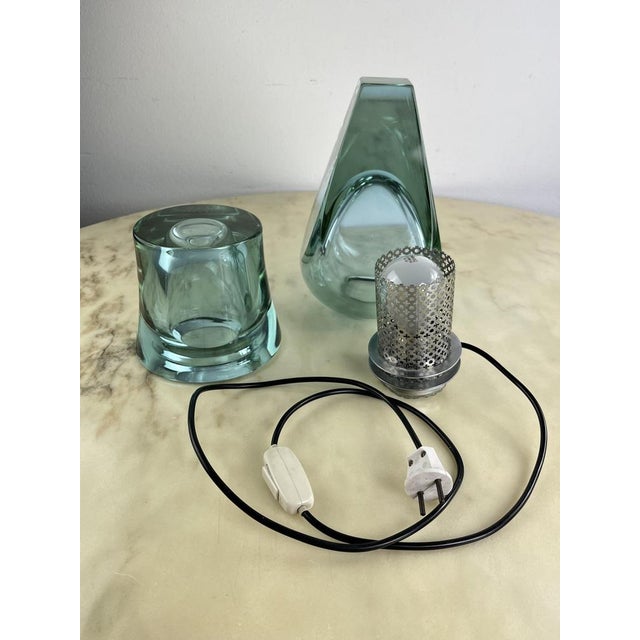 Large Mid-Century Table Lamp in Nile Green Murano Glass attributed to Seguso, 1972 For Sale - Image 6 of 11