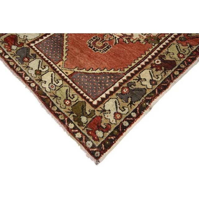 Vintage Mid-Century Turkish Oushak Runner Rug - 2′10″ × 9′7″ For Sale - Image 4 of 9
