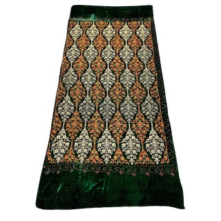 Vintage 1970's Eastern Indian "Kantha" Embroidered Velvet For Sale