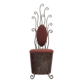 Whimsical, Vintage French Steel Vanity Chair, Circa 1950 For Sale