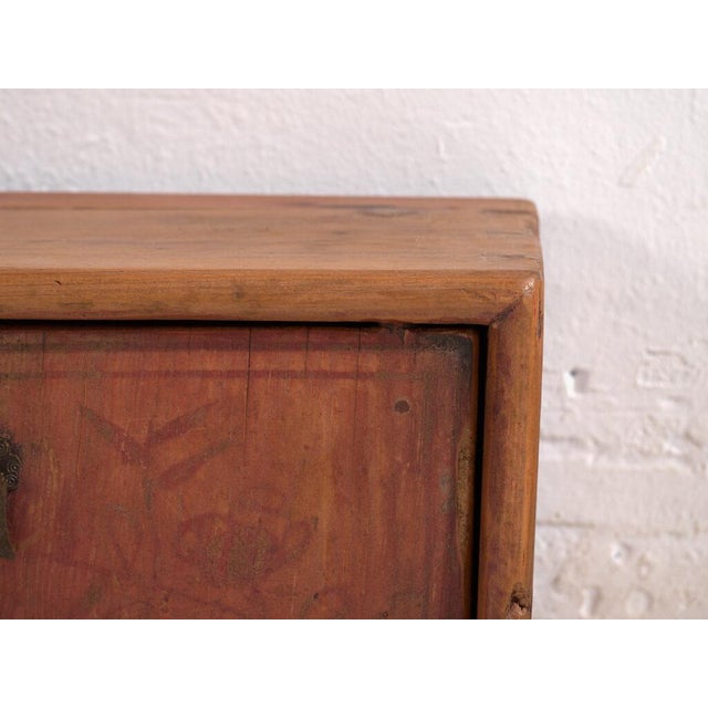 Metal Low Antique Qing Dynasty Pine Gansu Sideboard For Sale - Image 7 of 12