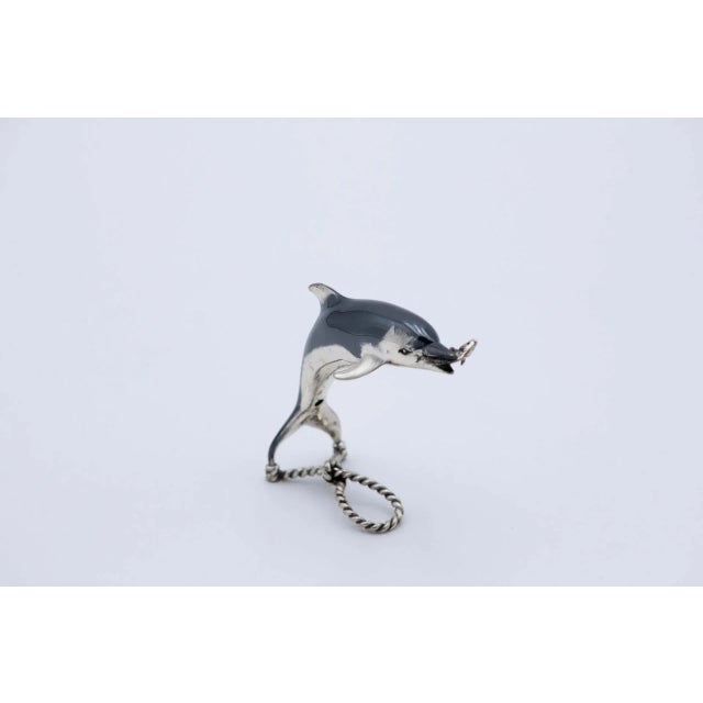 Dolphin in Nickel Silver with Corded Support For Sale - Image 5 of 6