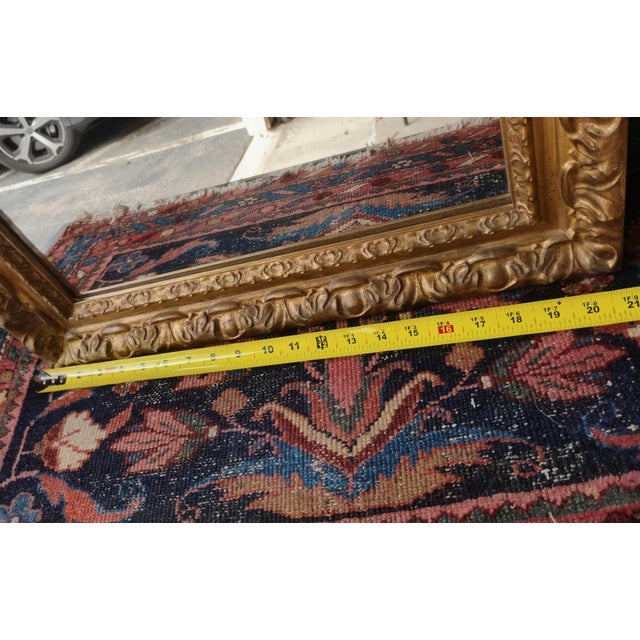 Wood Antique Handcarved Giltwood Mirror For Sale - Image 7 of 8