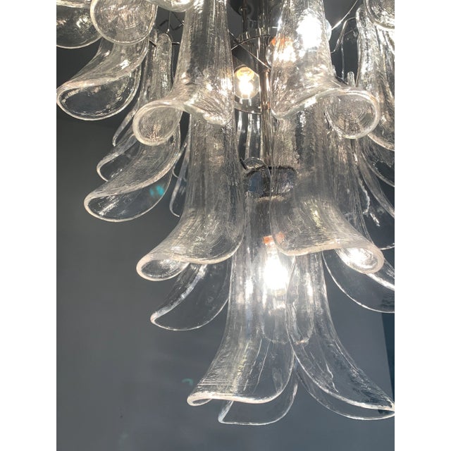 Contemporary Contemporary Transparent "Selle" Murano Glass Chandelier For Sale - Image 3 of 13
