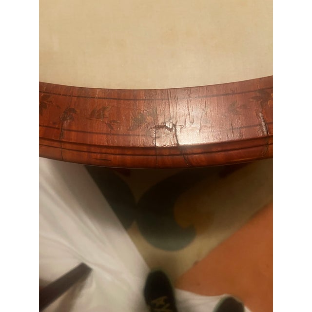 Early 20th Century Edwardian Hand Painted Adams Style Satinwood Oval Vitrine or Bijouterie Table For Sale - Image 10 of 16
