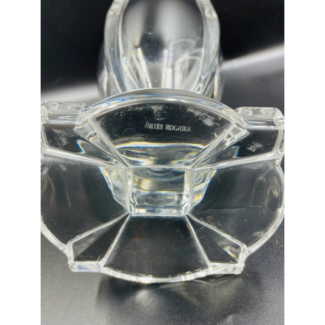 Late 20th Century Signed Miller Rogaska Pedestal Vase For Sale - Image 9 of 13