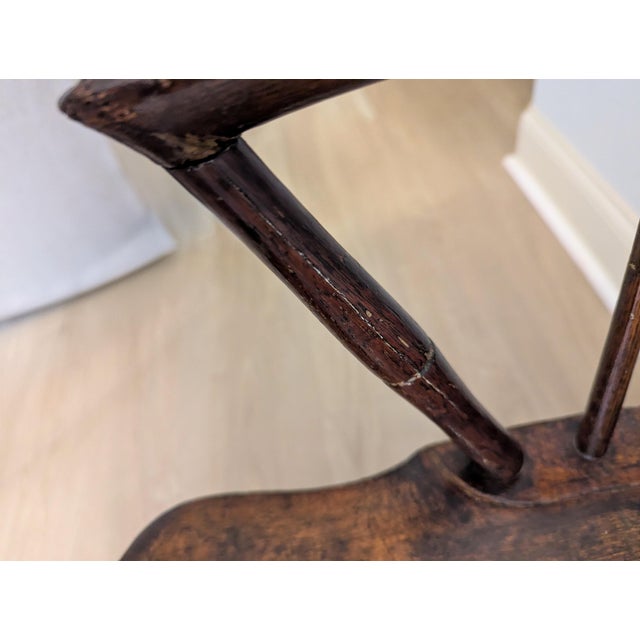 Late 18th Century Windsor Arm Chair Plank Seat Fan-Back New England For Sale - Image 13 of 18