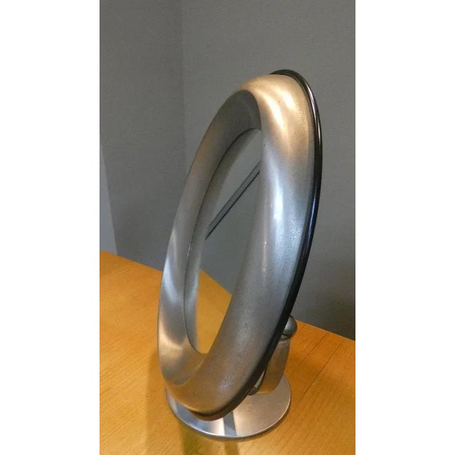 1960s Table Mirror in Satin Steel by Gaetano Missaglia, 1960s For Sale - Image 5 of 12