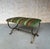 Hand-Forged Spanish Style Gilt Iron Bench With Striped Cotton Linen Seat For Sale - Image 9 of 14