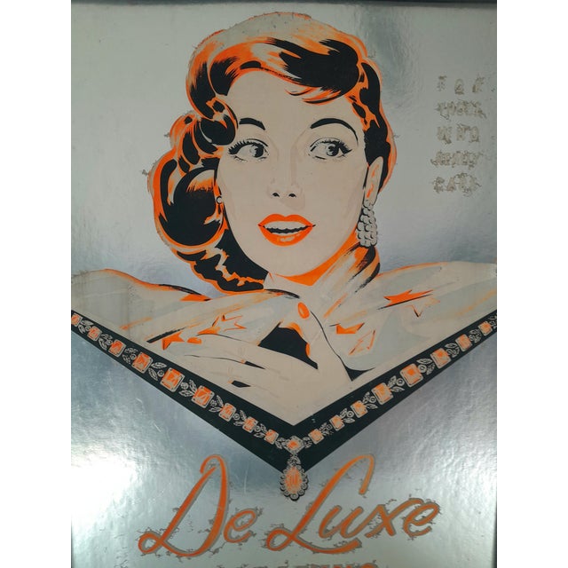 Vintage 1940-50's advertising sign for Deluxe Cleaning. A great piece of Advertising/ Pop Art of the time designed and...