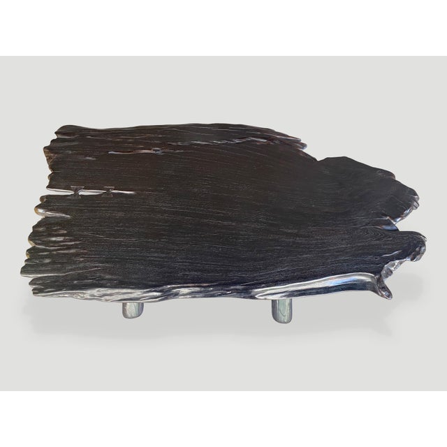 Andrianna Shamaris Live Edge Ebonized Coffee Table For Sale - Image 10 of 18