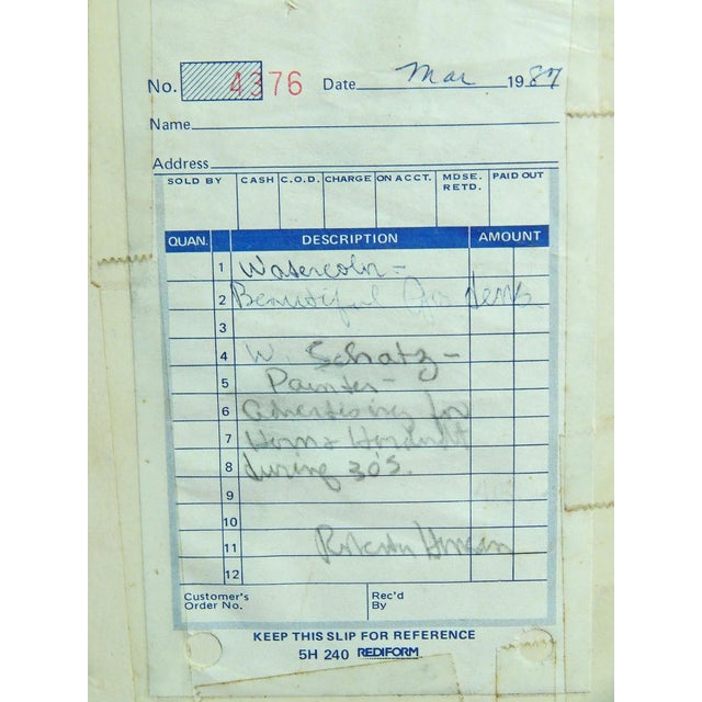 Early 20th Century "Gardens" Art Deco Gouache Painting by with Schatz, Framed For Sale - Image 4 of 5