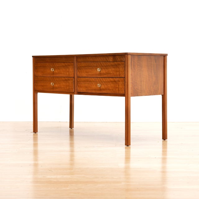 Low Mid Century Four Drawer Console Dresser For Sale - Image 4 of 9