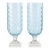 Pair of Vintage Light Blue Thumbprint Glass Hurricane Candle Holders on Tiered Crystal Bases For Sale