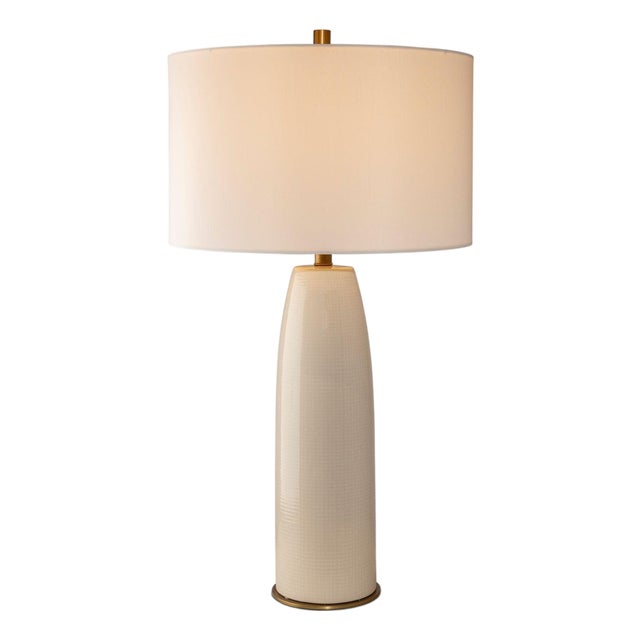 Cannon Cream Crackle Lamp For Sale