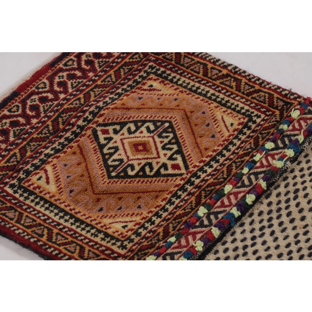 1950s Vintage Persian Saddle Bag Rug With Geometric Patterns - Rug & Kilim For Sale - Image 5 of 9