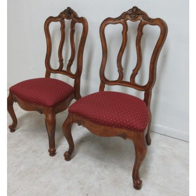 Red Pair Ethan Allen Tuscany French Country Dining Room Side Chairs C For Sale - Image 8 of 11