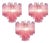 Trio Pink Glass Tube Chandeliers, Murano, 1970s, Set of 3 For Sale