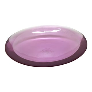 Magnificent Oversized Thick Lilac Lucite Bowl For Sale
