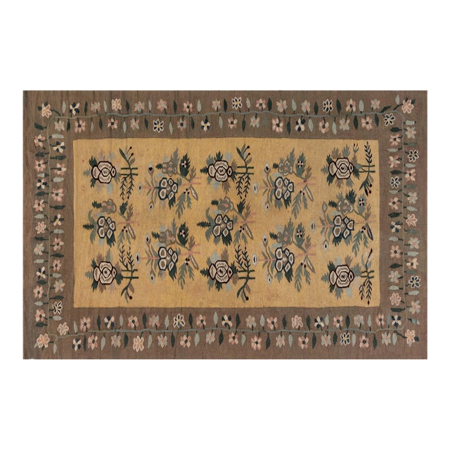 1920s Bessarabian Floral Rug For Sale