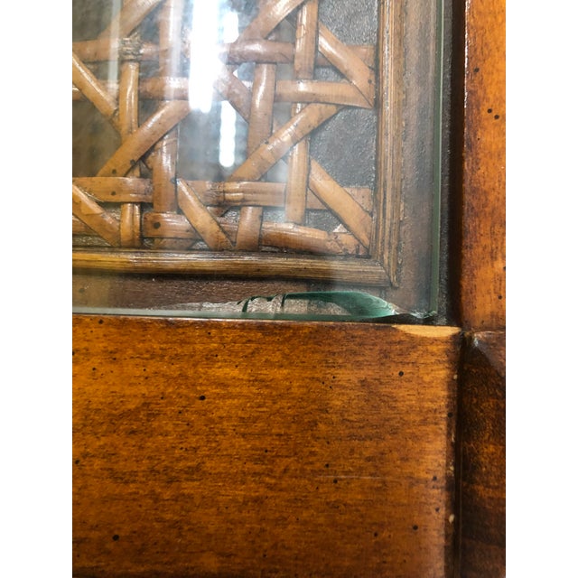 Pair Vintage Mid Century Cane & Glass Side/End Tables For Sale - Image 16 of 18