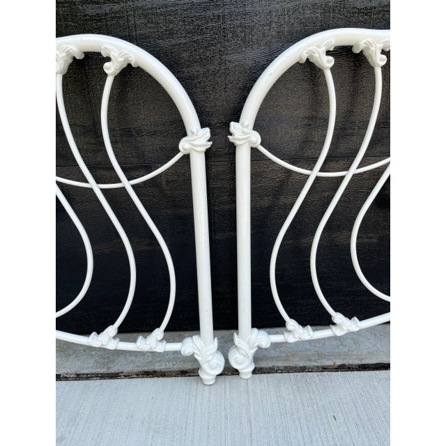 Mid 20th Century Vintage French Cottage Iron & Brass Full Size