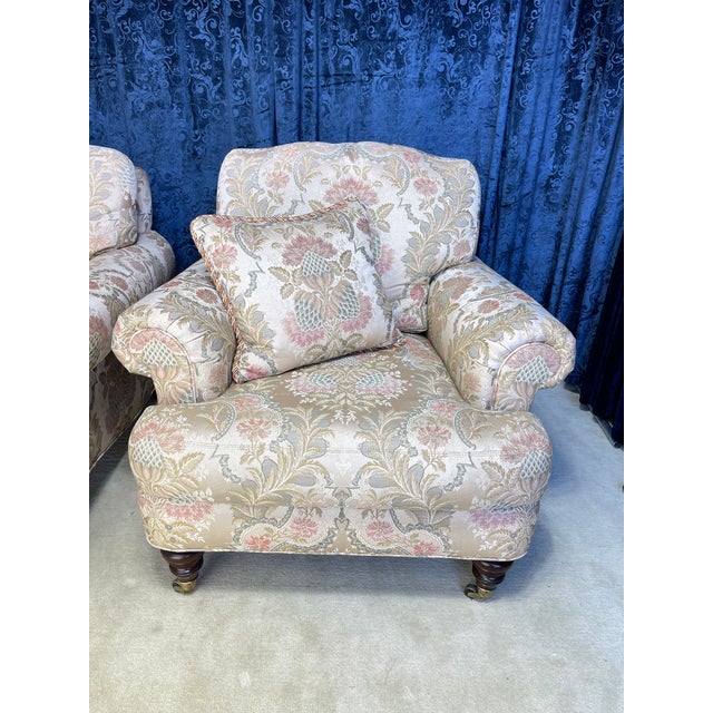 A Pair of Lillian August Lounge Chairs With Pair of Ottomans For Sale - Image 10 of 16