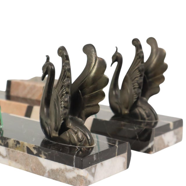 Large Art Deco Marble Photo Frames with Birds, 1930s, Set of 2 For Sale - Image 16 of 18