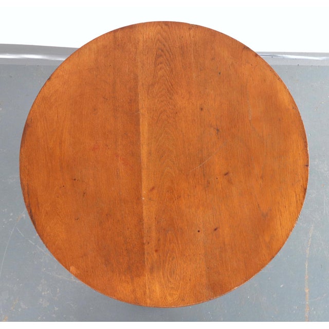 1960s MCM Air Ministry English Oak Table-Signed For Sale - Image 4 of 8