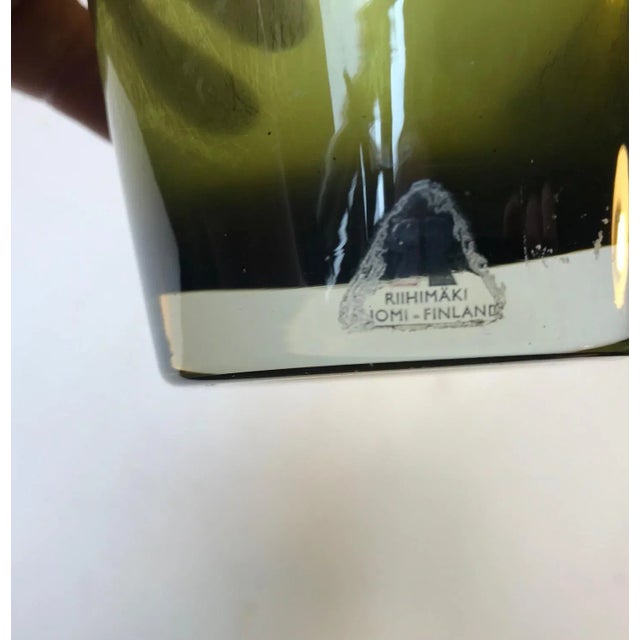 Mid-Century Modern Mid-Century Green Glass Vase by Tamara Aladin for Riihimaen Lasi Oy, 1970s For Sale - Image 3 of 7