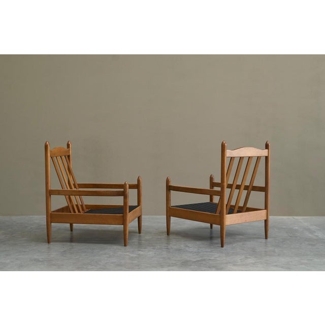 Vintage French Lounge Chairs in Oak, 1950s, Set of 2 For Sale - Image 9 of 17