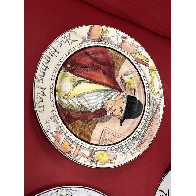 Black Jester, Falconer, Mayor, Squire, Huntsman, Admiral & Doctor Plates from Royal Doulton, Set of 7 For Sale - Image 8 of 17