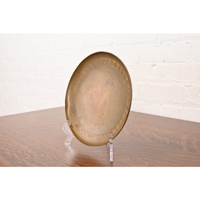 Tiffany Studios Tiffany Studios New York Bronze Plate With Greek Key Design For Sale - Image 4 of 9