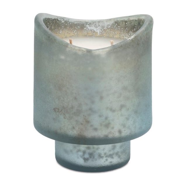 Contemporary Red Currant Scented Soy Candle with Frosted Glass Holder (Set of 2) For Sale - Image 3 of 5