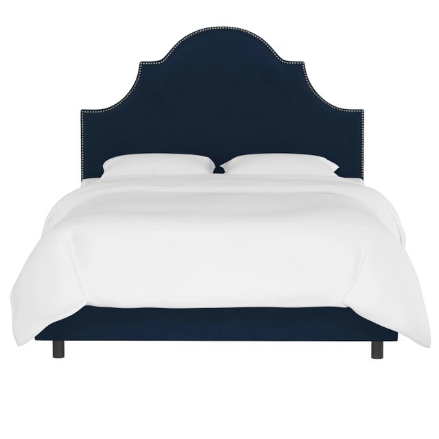 Transitional Halsted Bed in Ink Classic Velvet, California King For Sale - Image 3 of 6