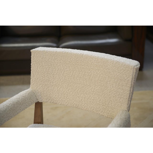 Brown Vintage Art Deco Lounge Chair in Ash and Ecru Boucle Fabric by Pierre Gouffé, 1940s For Sale - Image 8 of 14