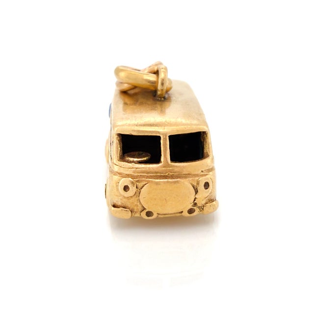 Vintage 1960s Italian 18k Articulating Microbus, Bus, Van Charm For Sale - Image 4 of 12