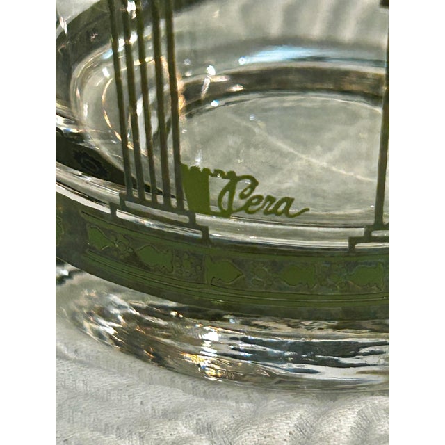 Olive Mid 30th Century Cera “Golden Grapes Green” Cocktail Glassware - Set of 12 For Sale - Image 8 of 8