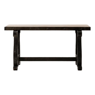 1940s Wrought Iron Coffee Table With Wood Top For Sale